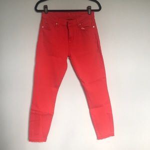 NWOT 7 For All Mankind Red Ankle Skinny Jean